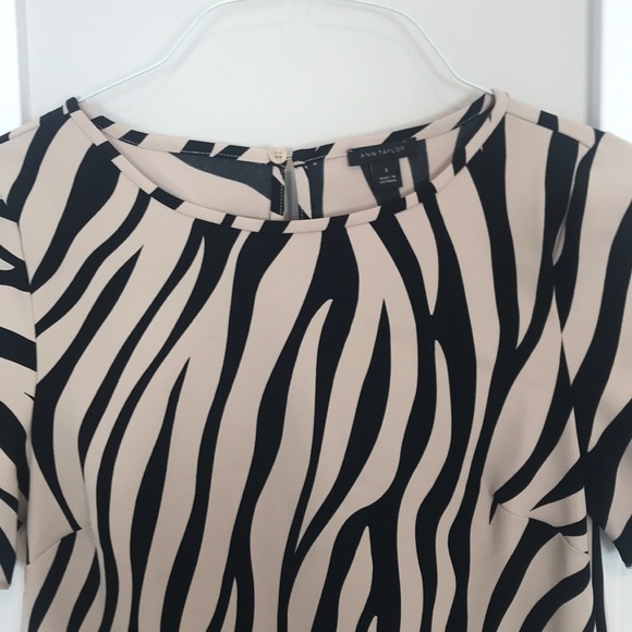 Ann Taylor zebra print shift mini dress - Picture 2 of 9